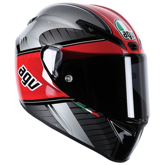 Integral Motorcycle Helmet AGV GT-Fast Multi Sport Touring GTX Black Grey Red