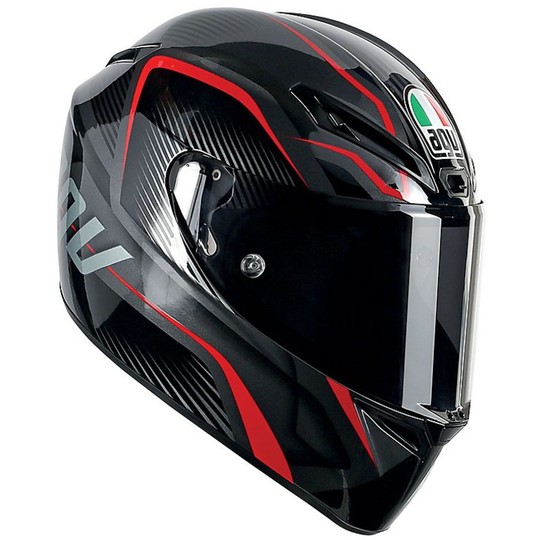 Integral Motorcycle Helmet AGV GT-Fast Multi Sport Touring TXT Black Gunmetal Red