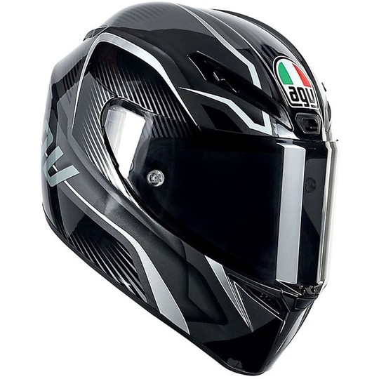 Integral Motorcycle Helmet AGV GT-Fast Multi Sport Touring TXT Black Gunmetal Silver