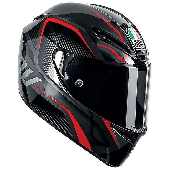 Integral Motorcycle Helmet Agv GT-Fast Sport Touring Multi TXT Black Gunmetal Red PINLOCK INCLUDED