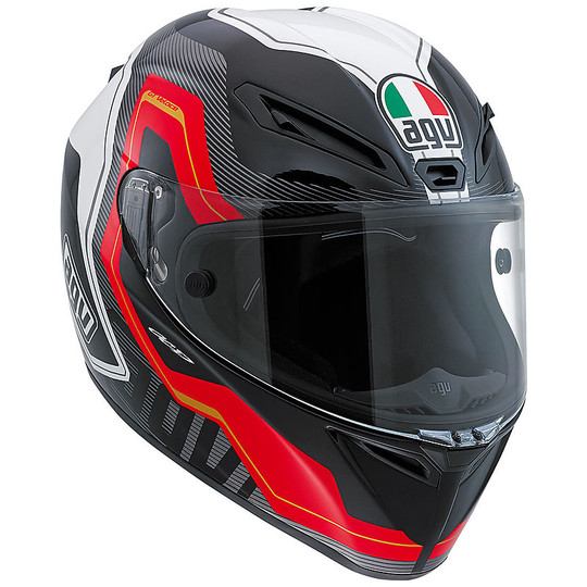 Integral Motorcycle Helmet AGV GT-Sport Touring Fast Multi Izoard Black White Red