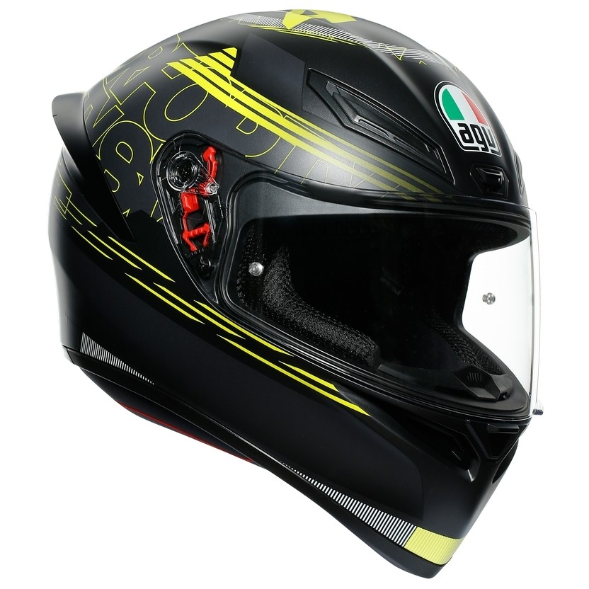 Integral Motorcycle Helmet AGV K-1 Top TRACK 46 Black Yellow