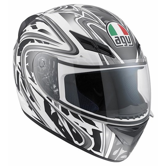 Integral Motorcycle Helmet Agv K-3 Multi Wire White Black Gunmetal
