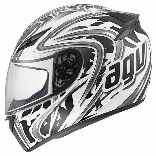 Integral Motorcycle Helmet Agv K-3 Multi Wire White Black Gunmetal
