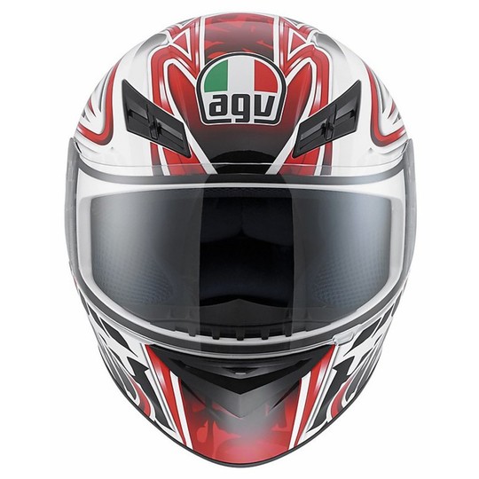 Integral Motorcycle Helmet Agv K-3 Multi Wire White Red