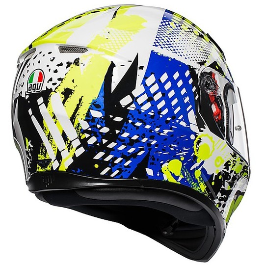 Integral Motorcycle Helmet AGV K-3 SV Multi POP White Blue Lime