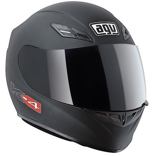 Integral Motorcycle Helmet AGV K-4 Model Mono Black Matt