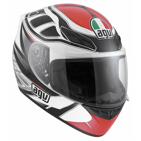 Integral Motorcycle Helmet AGV K-4 Multi Fiber Diapason White-Red
