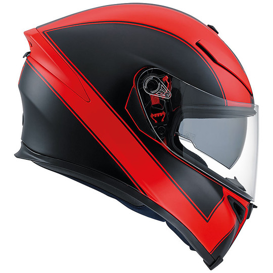 Integral Motorcycle Helmet Agv k-5 Double Visor Multi Enlace Black Red