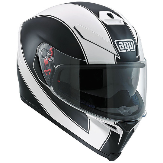 Integral Motorcycle Helmet Agv k-5 Double Visor Multi Enlace White Black