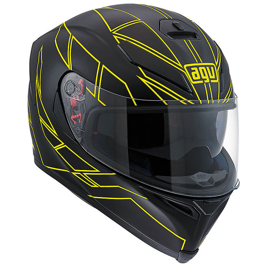 Integral Motorcycle Helmet Agv k-5 Double Visor Multi Hero Black Fluorescent Yellow