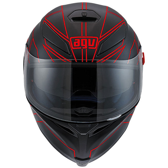 Integral Motorcycle Helmet Agv k-5 Double Visor Multi Hero Black Red