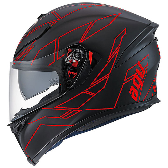 Integral Motorcycle Helmet Agv k-5 Double Visor Multi Hero Black Red