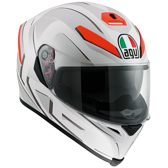 Integral Motorcycle Helmet Agv k-5 Double Visor Multi You Silver Red Matt
