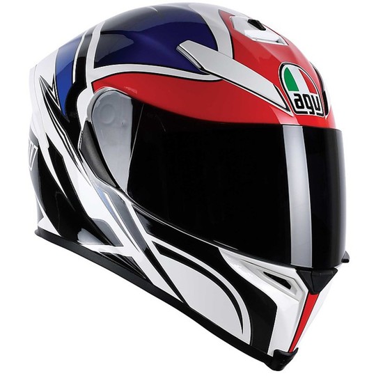 Integral Motorcycle Helmet Agv K-5 Multi Roadracer White Red Blue