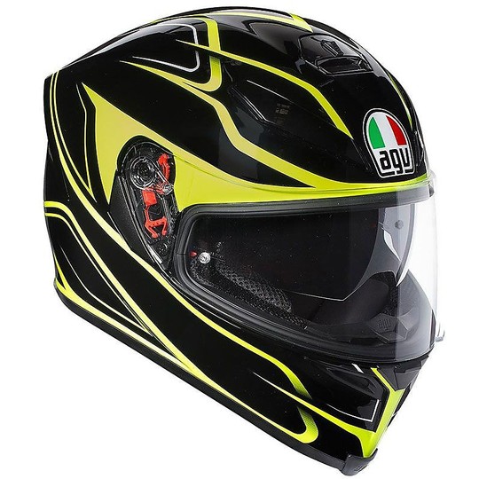 Integral Motorcycle Helmet AGV K-5 S Magnitude Black Yellow Fluo