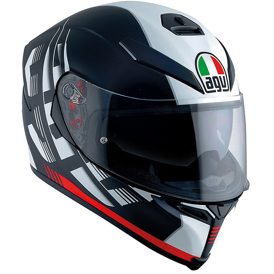 Integral Motorcycle Helmet Agv K-5 S Multi Darkstorm Black Red Opaque