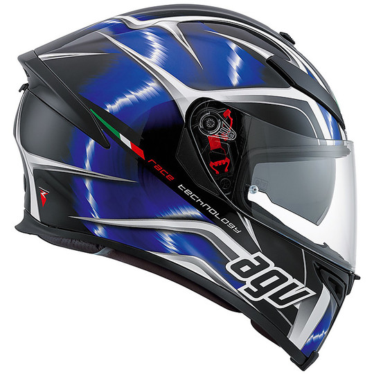 Integral Motorcycle Helmet Agv K-5 S Multi Hurricane Black Blue White