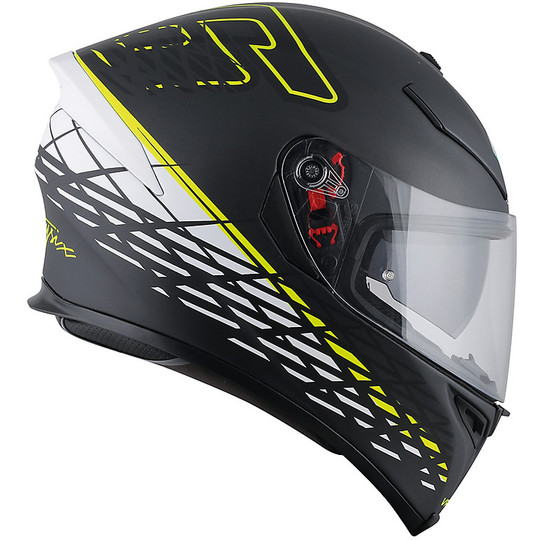 Integral Motorcycle Helmet Agv K-5 S Thorn Top 46 Black White Yellow Opaque