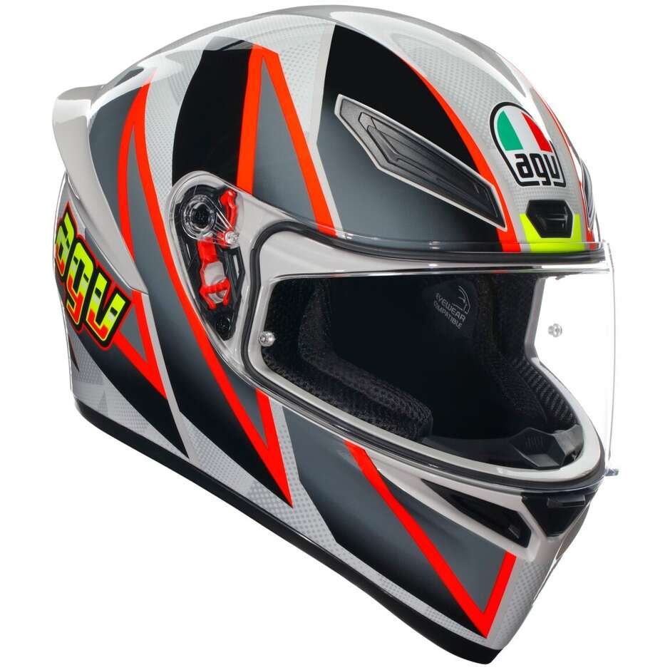 Integral Motorcycle Helmet Agv K1 S BLIPPER Gray Red