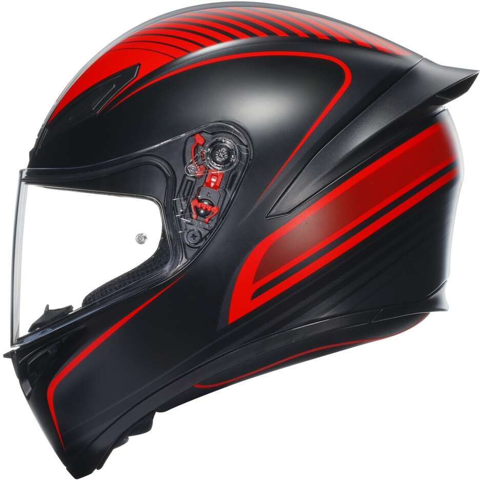 Integral Motorcycle Helmet Agv K1 S WARMUP Matt Black Red