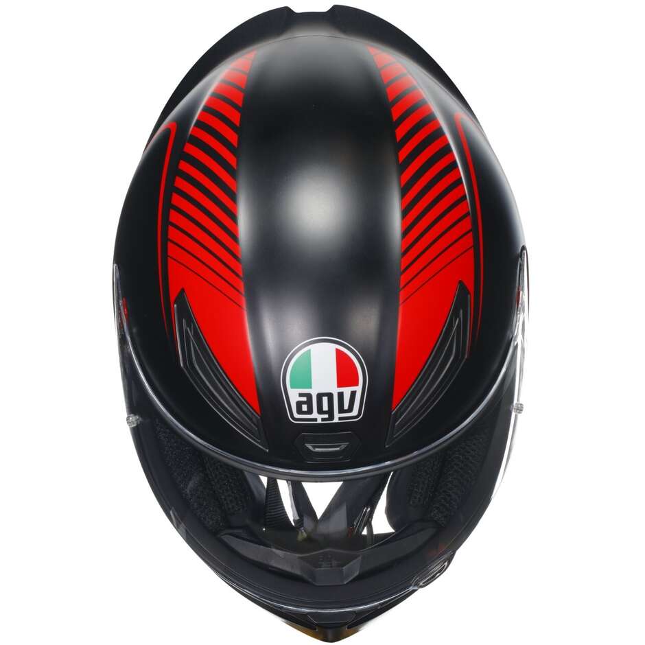 Integral Motorcycle Helmet Agv K1 S WARMUP Matt Black Red