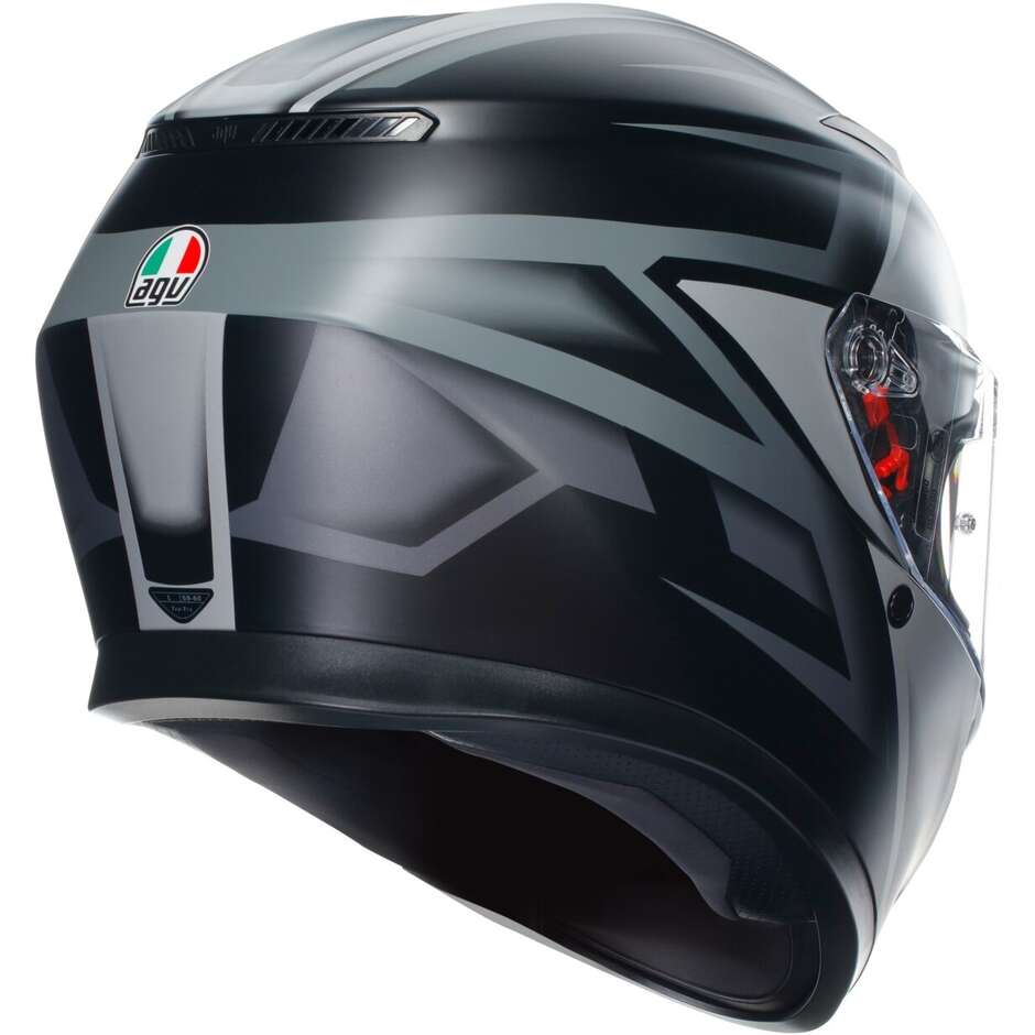 Integral Motorcycle Helmet Agv K3 COMPOUND Matt Black Gray