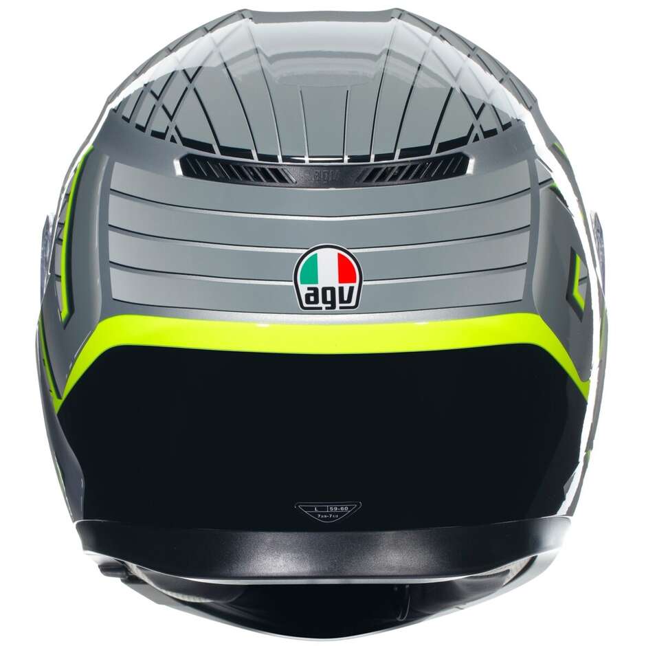 Integral Motorcycle Helmet Agv K3 FORTIFY Gray Black Yellow Fluo