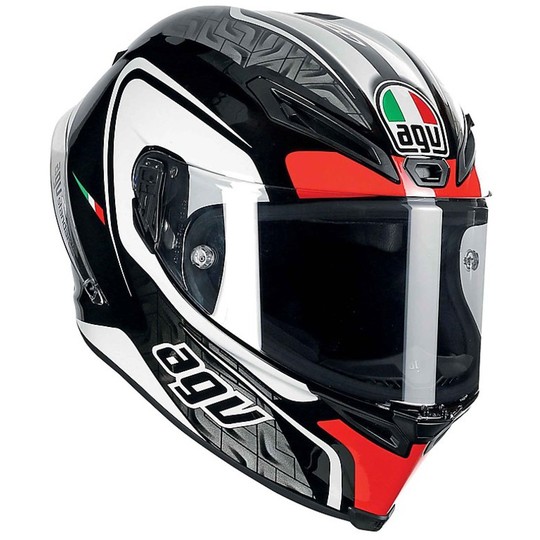 Integral Motorcycle Helmet AGV Race Race Circuit Multi Black White Red