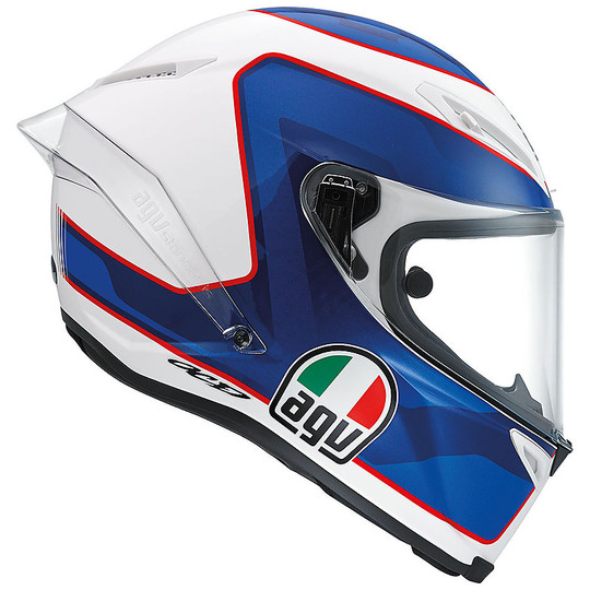 Integral Motorcycle Helmet Agv Race Race Horice White Blue