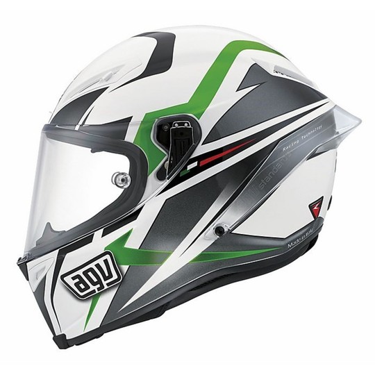 Integral Motorcycle Helmet Agv race Race Multi Velocity white-black-green