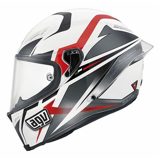 Integral Motorcycle Helmet AGV Race Race White Black Red Multi Velocity