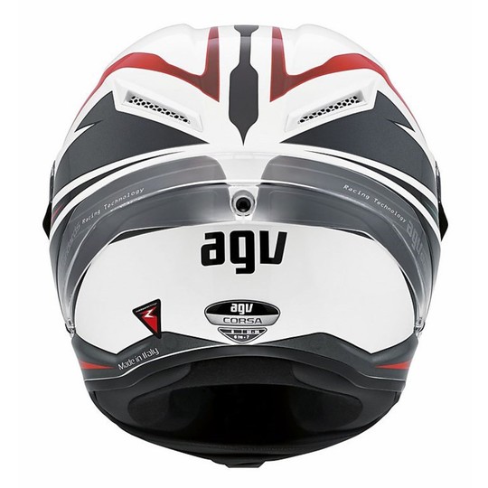 Integral Motorcycle Helmet AGV Race Race White Black Red Multi Velocity