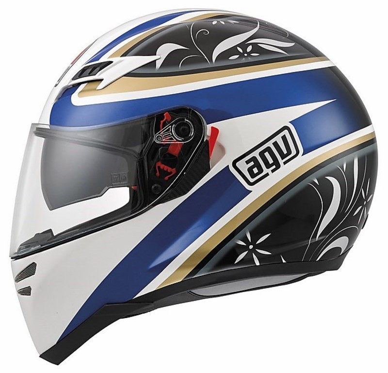 Integral Motorcycle Helmet Agv Skyline Double Visor Multi Multi Wings WhiteBlackBlue For Sale