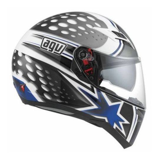 Integral Motorcycle Helmet Agv Skyline Double Visor Multi Psyco White