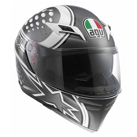 Integral Motorcycle Helmet Agv Skyline Double Visor Multi Psyco White-Gunmetal