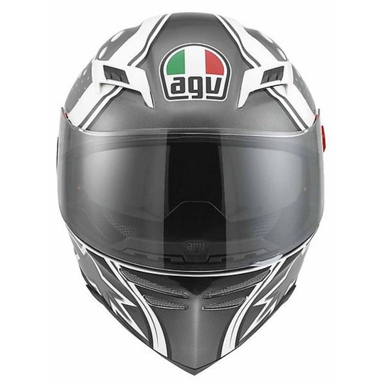 Integral Motorcycle Helmet Agv Skyline Double Visor Multi Psyco White-Gunmetal