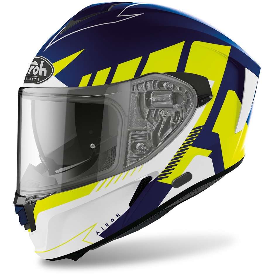 Integral Motorcycle Helmet Airoh SPARK Rise Blue Matt Yellow