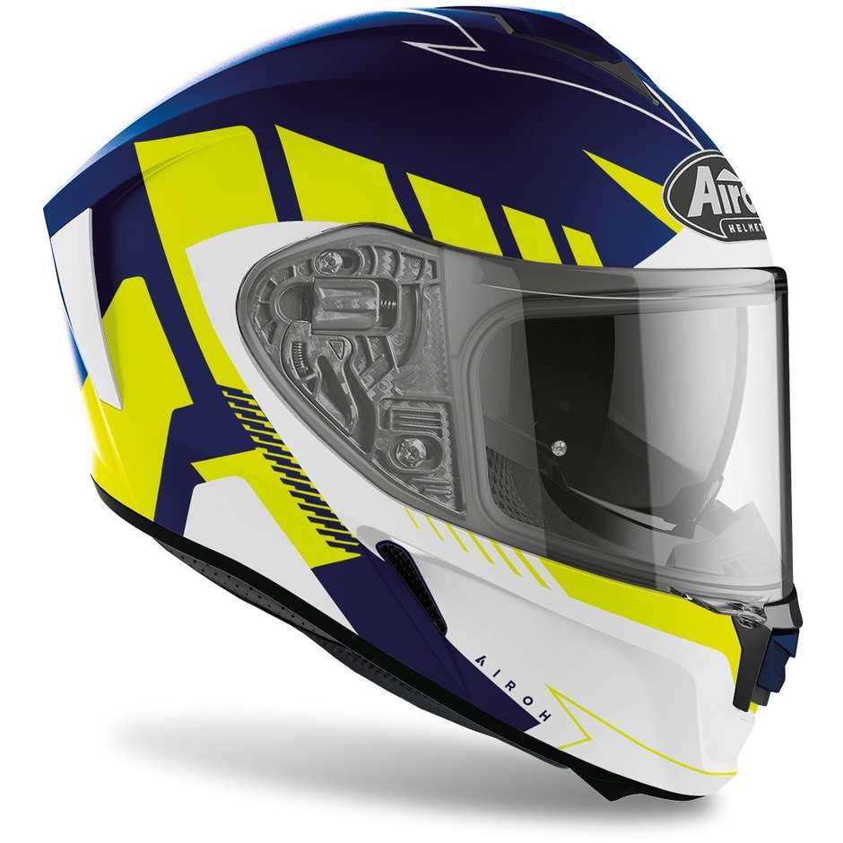 Integral Motorcycle Helmet Airoh SPARK Rise Blue Matt Yellow
