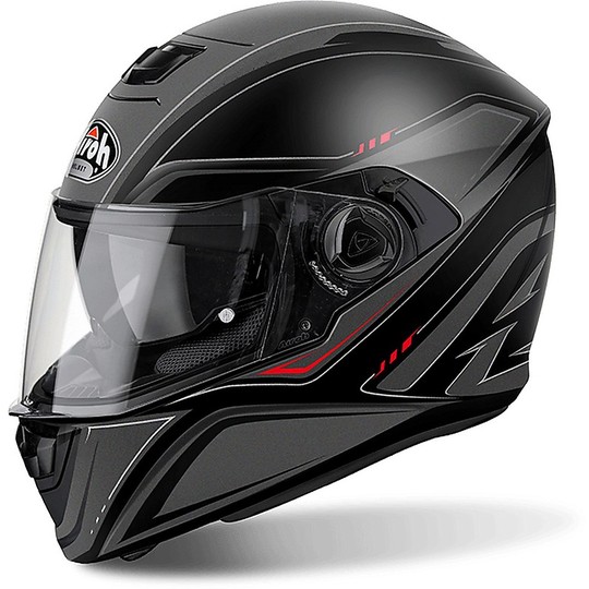 Integral Motorcycle Helmet Airoh Storm Double Visor Color Matte black Sprinter