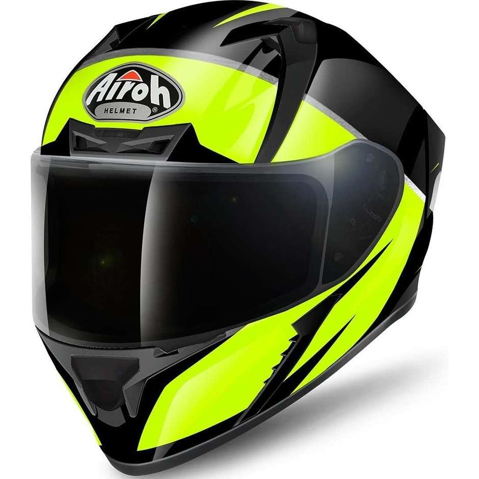 Integral Motorcycle Helmet Airoh Valor Eclipse Yellow Glossy