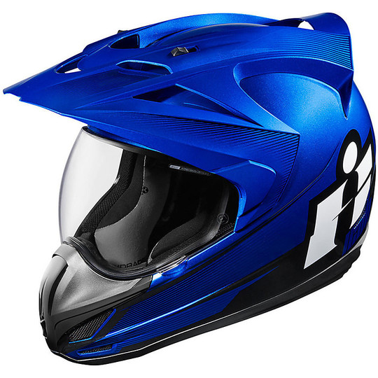 Integral Motorcycle Helmet All Road Icon Variant DoubleStack Blue