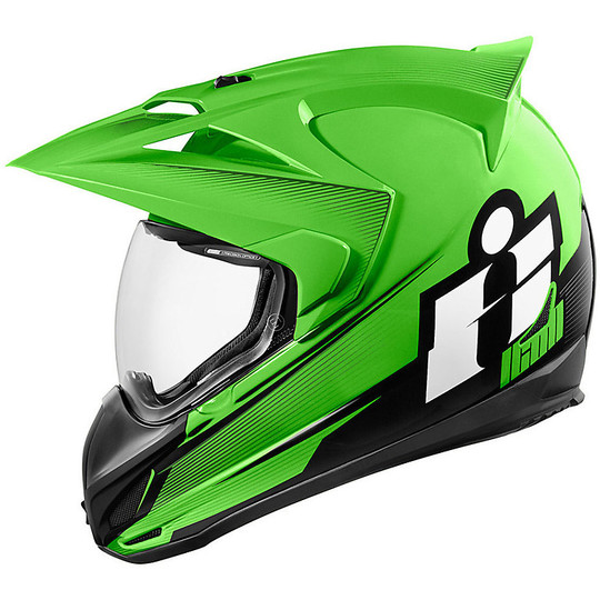 Integral Motorcycle Helmet All Road Icon Variant DoubleStack Green