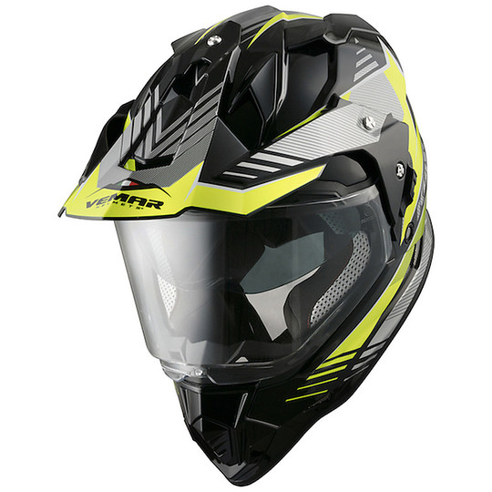 Integral Motorcycle Helmet All Road Vemar Kona Explorer Yellow Fluo