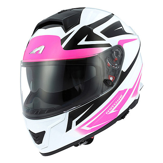 Integral motorcycle helmet Astone Double Visor GT 1000F Nash Pink White