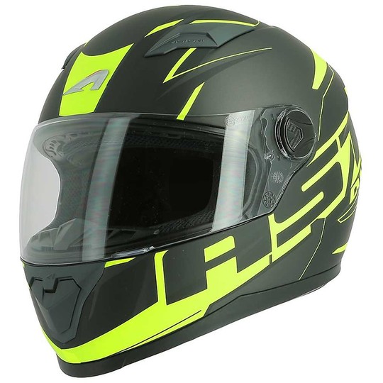 Integral Motorcycle Helmet Astone GT2 AST Black Yellow Fluo