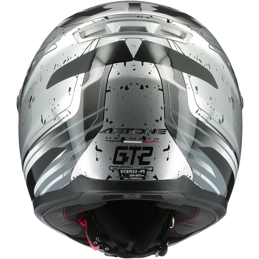 Integral Motorcycle Helmet Astone GT2 GEKO Glossy Silver
