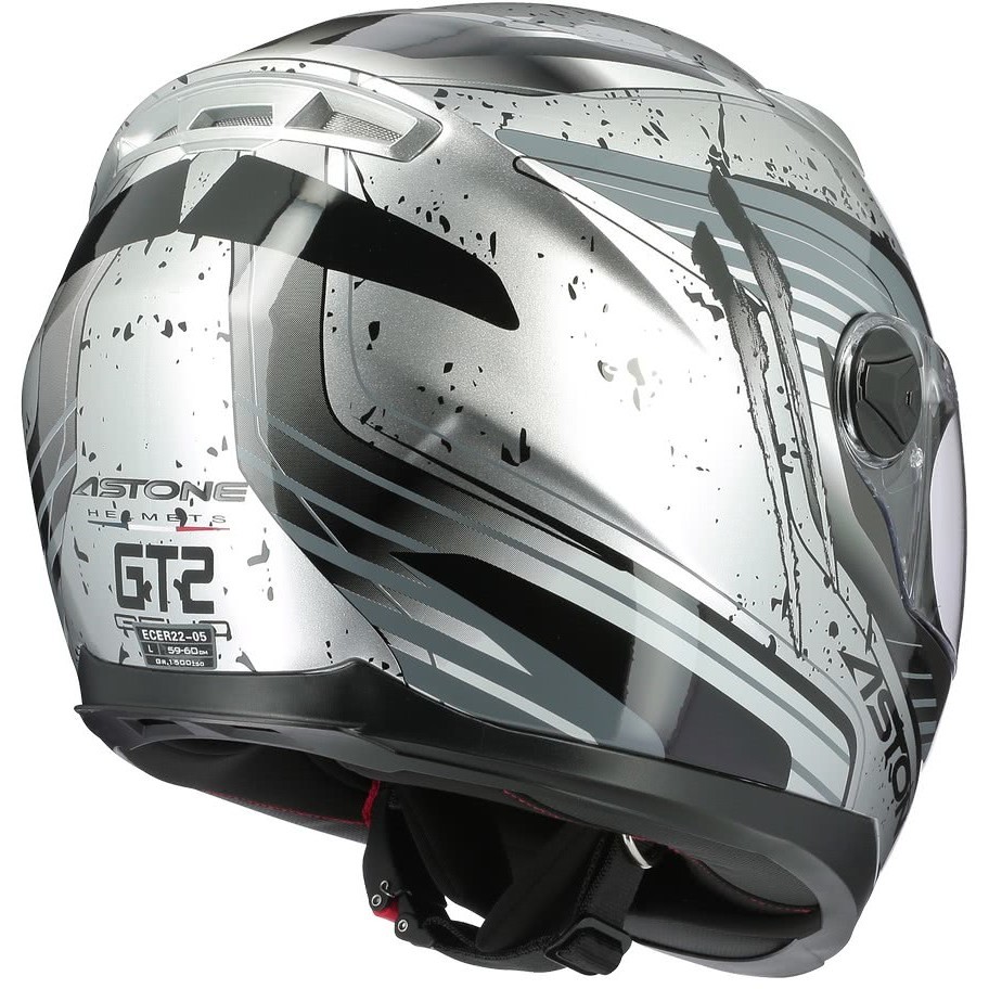 Integral Motorcycle Helmet Astone GT2 GEKO Glossy Silver