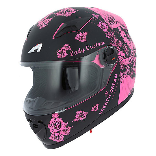 Integral Motorcycle Helmet Astone GT2 Multi Lady Custom Black Pink