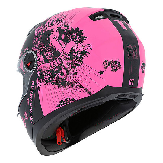 Integral Motorcycle Helmet Astone GT2 Multi Lady Custom Black Pink